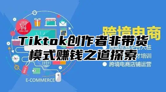 Tiktok创作者非带货模式赚钱之道探索