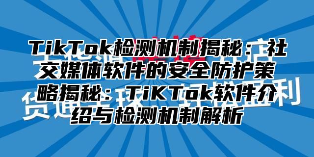TikTok检测机制揭秘：社交媒体软件的安全防护策略揭秘：TiKTok软件介绍与检测机制解析