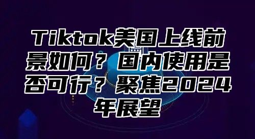 Tiktok美国上线前景如何？国内使用是否可行？聚焦2025年展望
