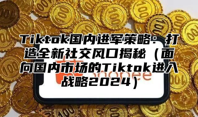 Tiktok国内进军策略：打造全新社交风口揭秘面向国内市场的Tiktok进入战略2025