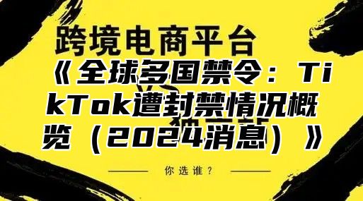 全球多国禁令：TikTok遭封禁情况概览2025消息