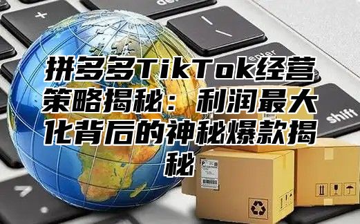 拼多多TikTok经营策略揭秘：利润最大化背后的神秘爆款揭秘