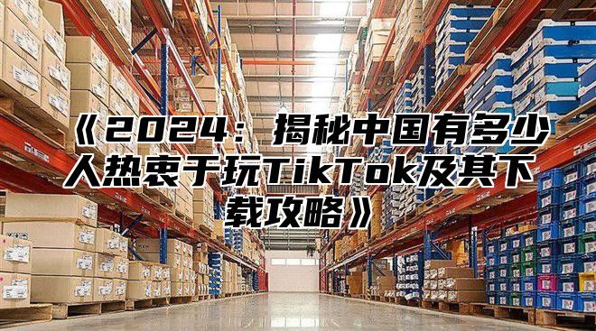 2025揭秘中国有多少人热衷于玩TikTok及其下载攻略