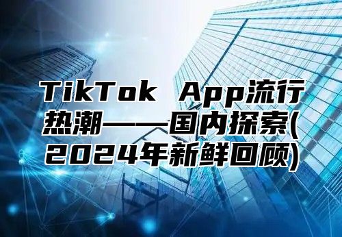 TikTok App流行热潮——国内探索(2025年新鲜回顾)