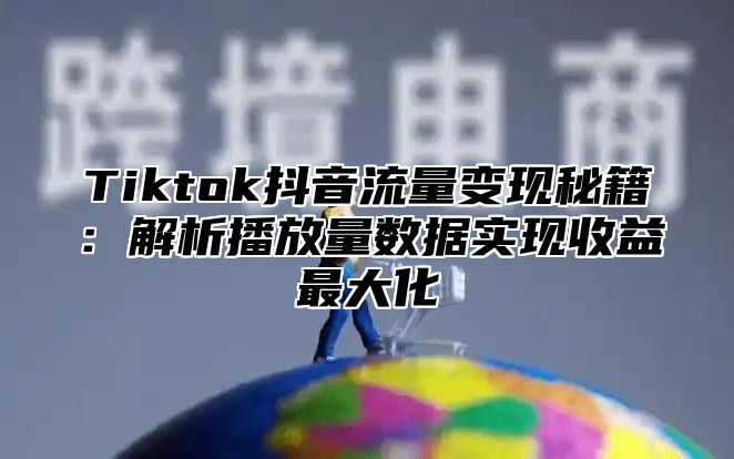 Tiktok抖音流量变现秘籍：解析播放量数据实现收益最大化