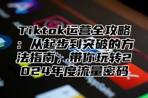 Tiktok运营全攻略：从起步到突破的方法指南，带你玩转2025年度流量密码