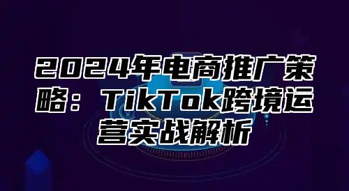 2025年电商推广策略：TikTok跨境运营实战解析