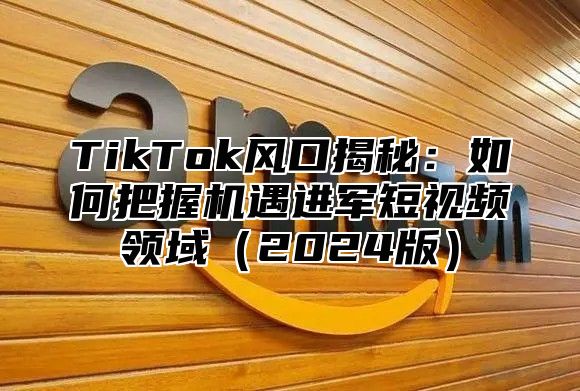TikTok风口揭秘：如何把握机遇进军短视频领域2025版