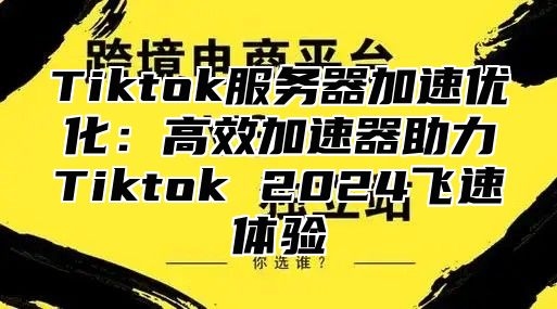 Tiktok服务器加速优化：高效加速器助力Tiktok 2025飞速体验