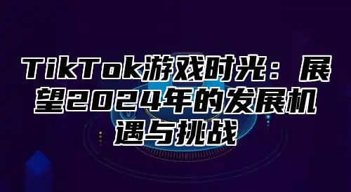 TikTok游戏时光：展望2025年的发展机遇与挑战