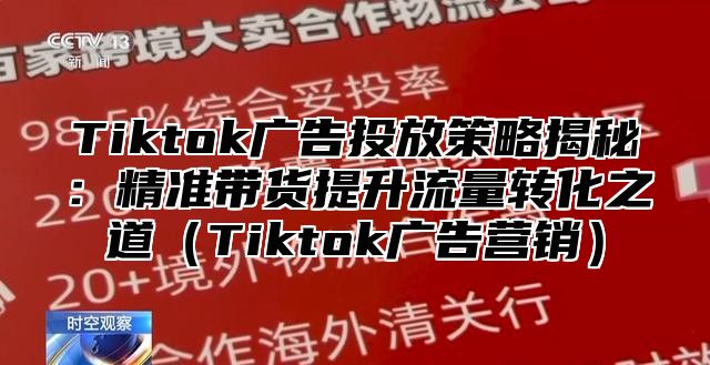 Tiktok广告投放策略揭秘：精准带货提升流量转化之道Tiktok广告营销