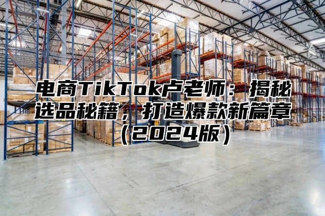 电商TikTok卢老师：揭秘选品秘籍，打造爆款新篇章2025版
