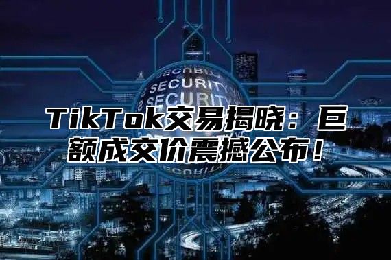 TikTok交易揭晓：巨额成交价震撼公布！