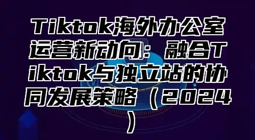 Tiktok海外办公室运营新动向：融合Tiktok与独立站的协同发展策略2025