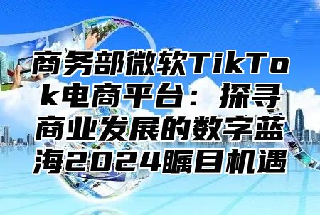 商务部微软TikTok电商平台：探寻商业发展的数字蓝海2025瞩目机遇