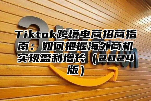 Tiktok跨境电商招商指南：如何把握海外商机实现盈利增长2025版