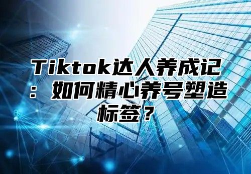 Tiktok达人养成记：如何精心养号塑造标签？