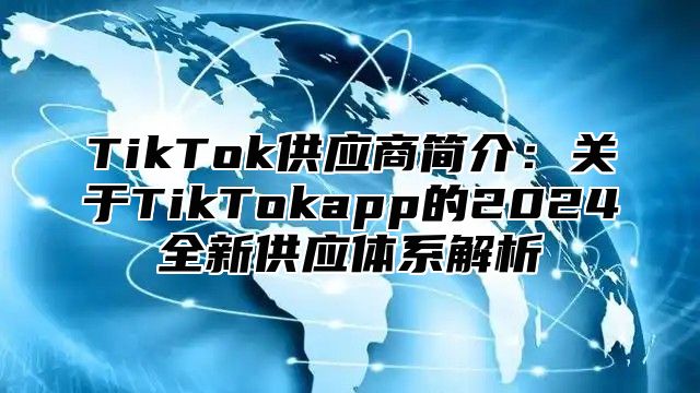 TikTok供应商简介：关于TikTokapp的2025全新供应体系解析