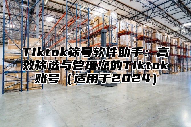 Tiktok筛号软件助手：高效筛选与管理您的Tiktok账号适用于2025