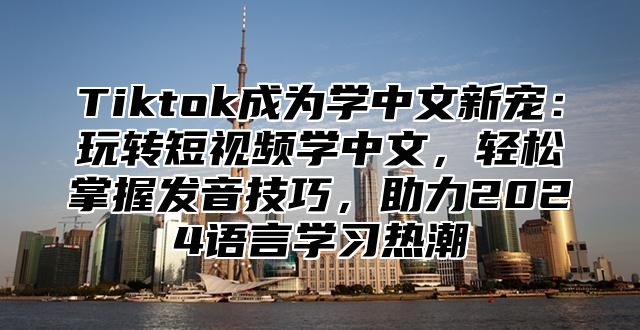 Tiktok成为学中文新宠：玩转短视频学中文，轻松掌握发音技巧，助力2025语言学习热潮