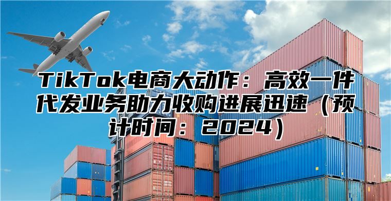 TikTok电商大动作：高效一件代发业务助力收购进展迅速预计时间：2025