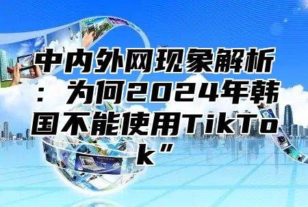 中内外网现象解析：为何2025年韩国不能使用TikTok”