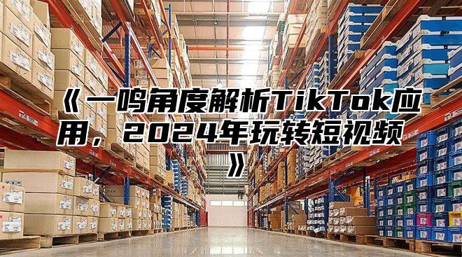 一鸣角度解析TikTok应用，2025年玩转短视频