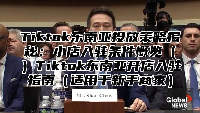 Tiktok东南亚投放策略揭秘：小店入驻条件概览Tiktok东南亚开店入驻指南适用于新手商家