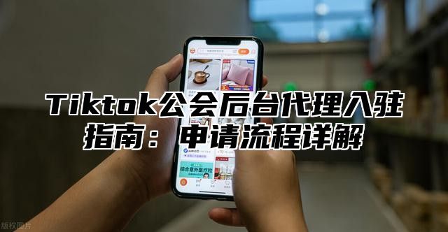 Tiktok公会后台代理入驻指南：申请流程详解