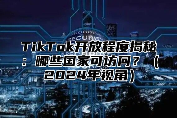 TikTok开放程度揭秘：哪些国家可访问？2025年视角