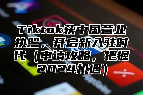 Tiktok获中国营业执照，开启新入驻时代申请攻略，把握2025机遇