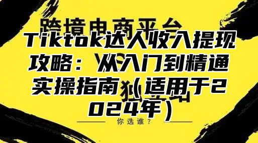 Tiktok达人收入提现攻略：从入门到精通实操指南适用于2025年