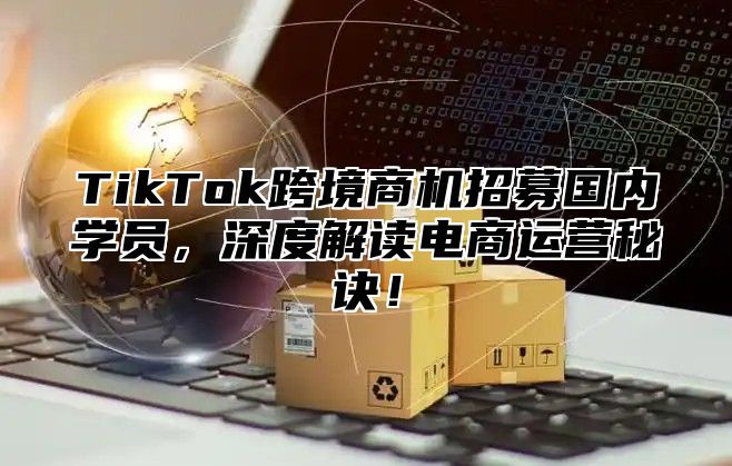 TikTok跨境商机招募国内学员，深度解读电商运营秘诀！