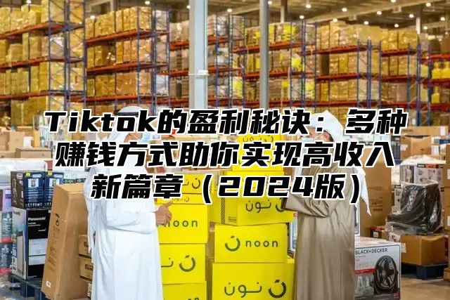 Tiktok的盈利秘诀：多种赚钱方式助你实现高收入新篇章2025版