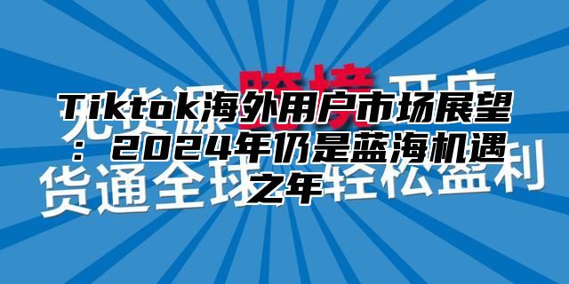 Tiktok海外用户市场展望：2025年仍是蓝海机遇之年