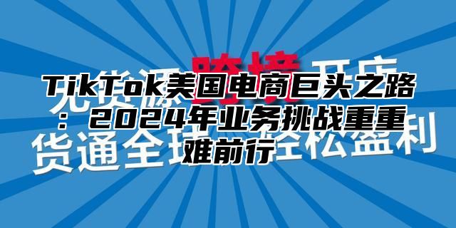 TikTok美国电商巨头之路：2025年业务挑战重重难前行