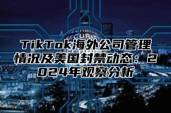TikTok海外公司管理情况及美国封禁动态：2025年观察分析