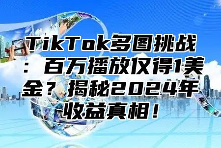 TikTok多图挑战：百万播放仅得1美金？揭秘2025年收益真相！