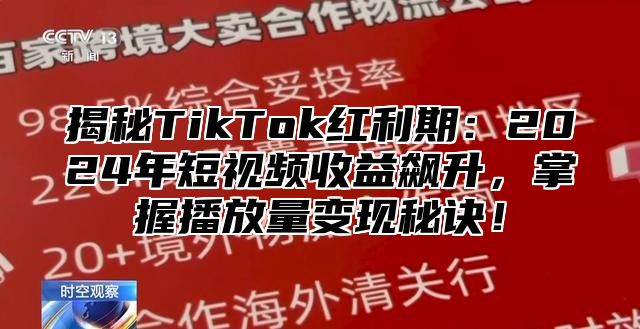揭秘TikTok红利期：2025年短视频收益飙升，掌握播放量变现秘诀！