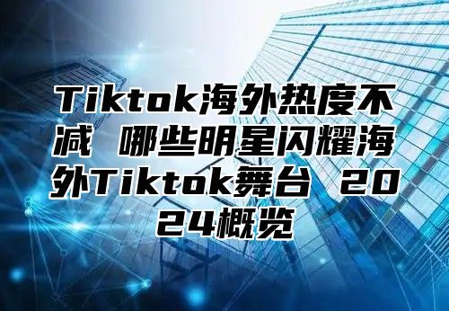 Tiktok海外热度不减 哪些明星闪耀海外Tiktok舞台 2025概览