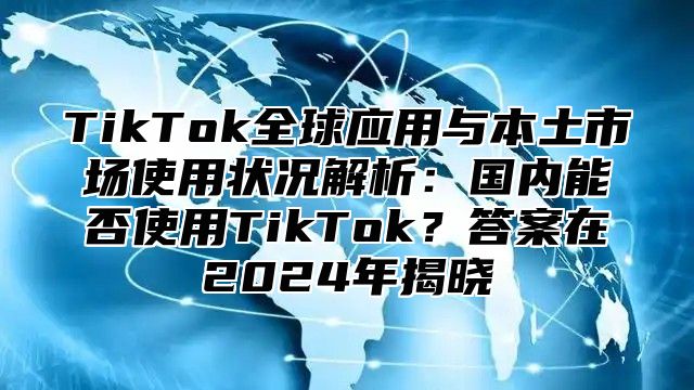 TikTok全球应用与本土市场使用状况解析：国内能否使用TikTok？答案在2025年揭晓