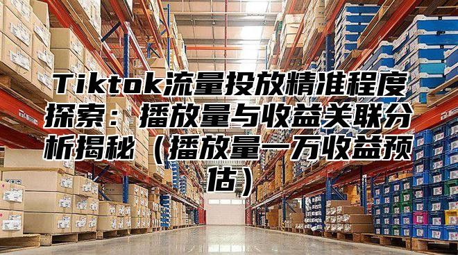 Tiktok流量投放精准程度探索：播放量与收益关联分析揭秘播放量一万收益预估