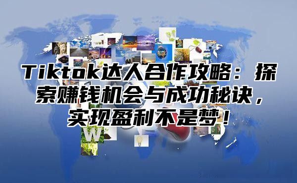 Tiktok达人合作攻略：探索赚钱机会与成功秘诀，实现盈利不是梦！