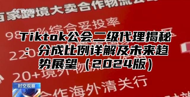 Tiktok公会二级代理揭秘：分成比例详解及未来趋势展望2025版