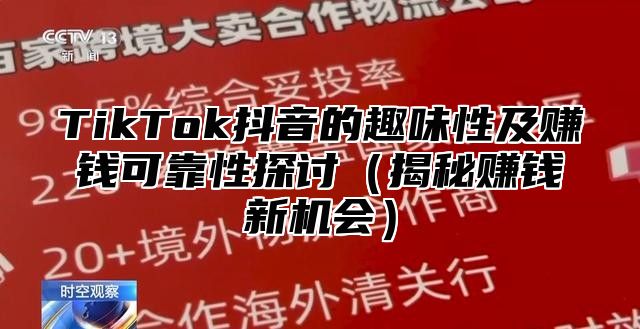 TikTok抖音的趣味性及赚钱可靠性探讨揭秘赚钱新机会