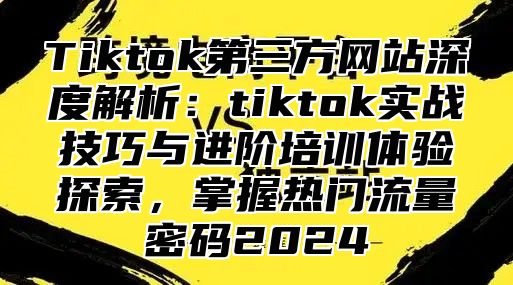 Tiktok第三方网站深度解析：tiktok实战技巧与进阶培训体验探索，掌握热门流量密码2025