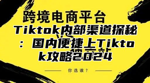 Tiktok内部渠道探秘：国内便捷上Tiktok攻略2025