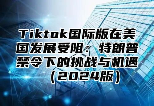 Tiktok国际版在美国发展受阻：特朗普禁令下的挑战与机遇2025版