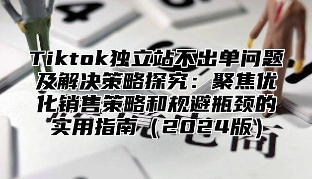 Tiktok独立站不出单问题及解决策略探究：聚焦优化销售策略和规避瓶颈的实用指南2025版