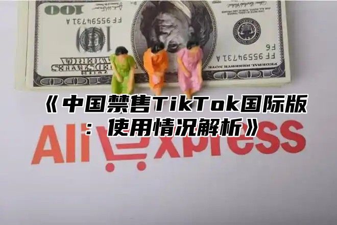 中国禁售TikTok国际版：使用情况解析